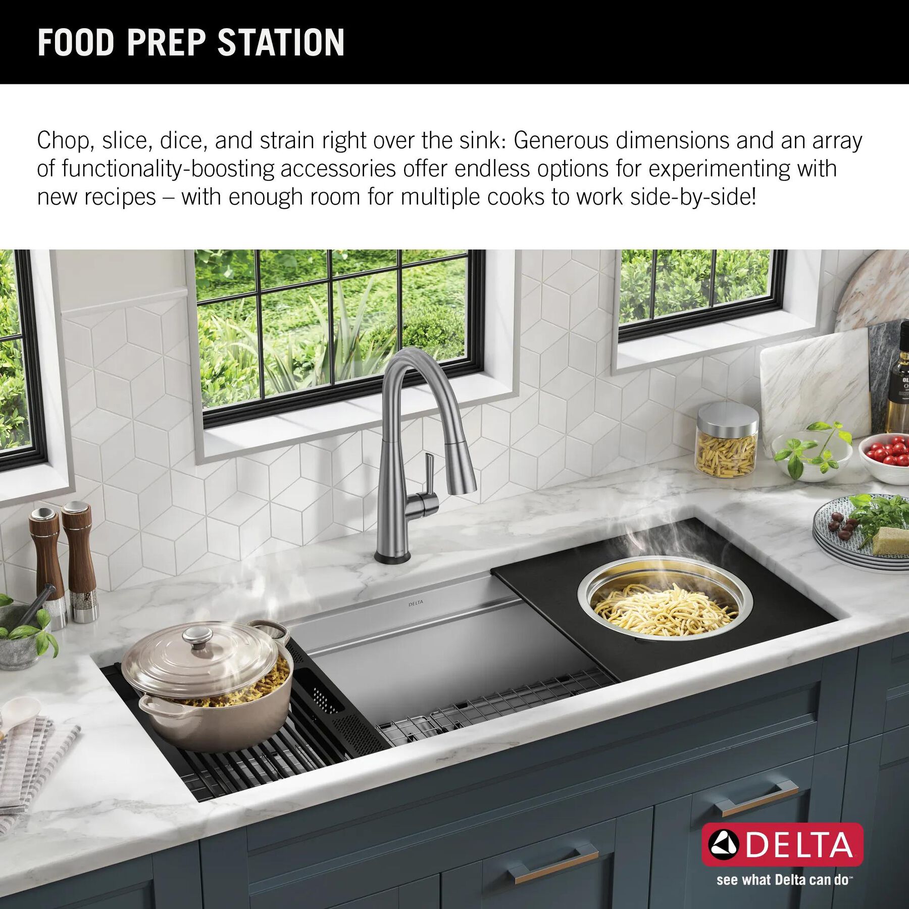 45&rdquo; Workstation Undermount Single Bowl 16 Gauge Stainless Steel Kitchen Sink with 2-Tier&nbsp;WorkFlow&trade; Ledge and Accessories